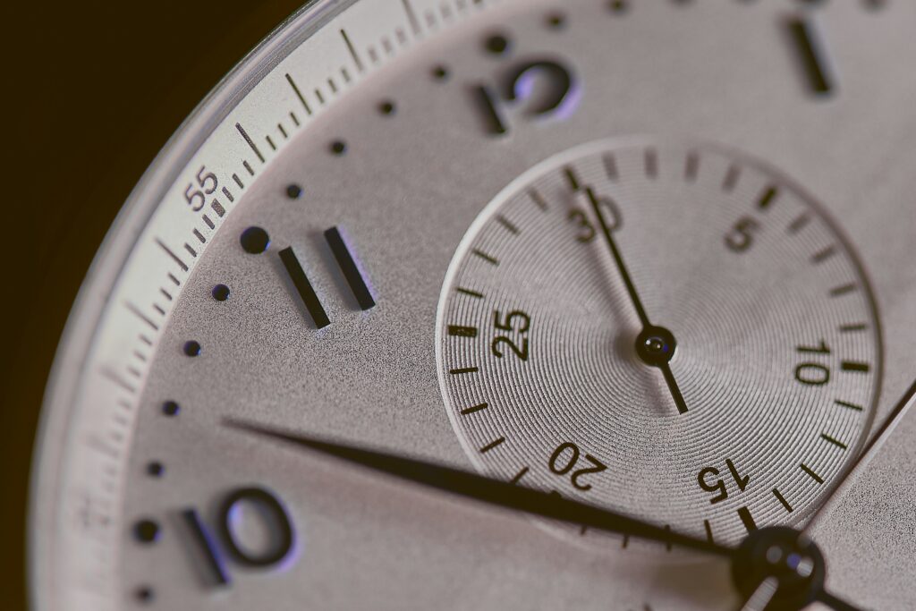 Close-up of a clock face showing time, emphasizing urgency and deadlines related to same-day 1099 filing options.
