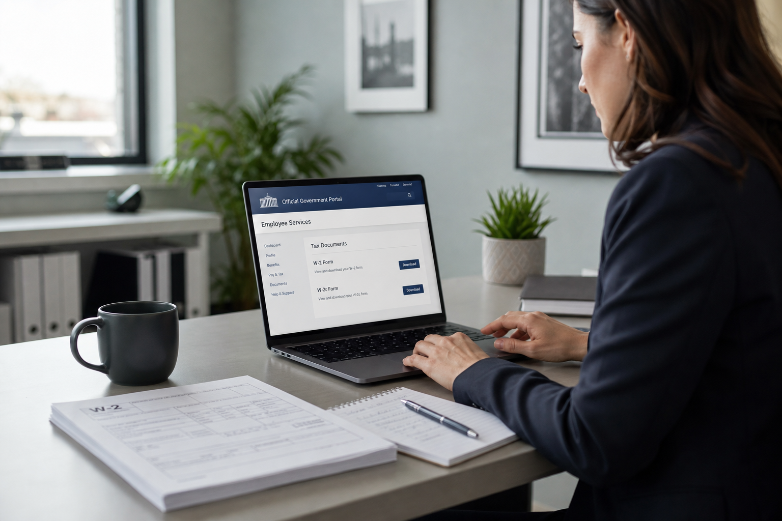 Employer e-filing W-2 forms to the Social Security Administration through an online portal