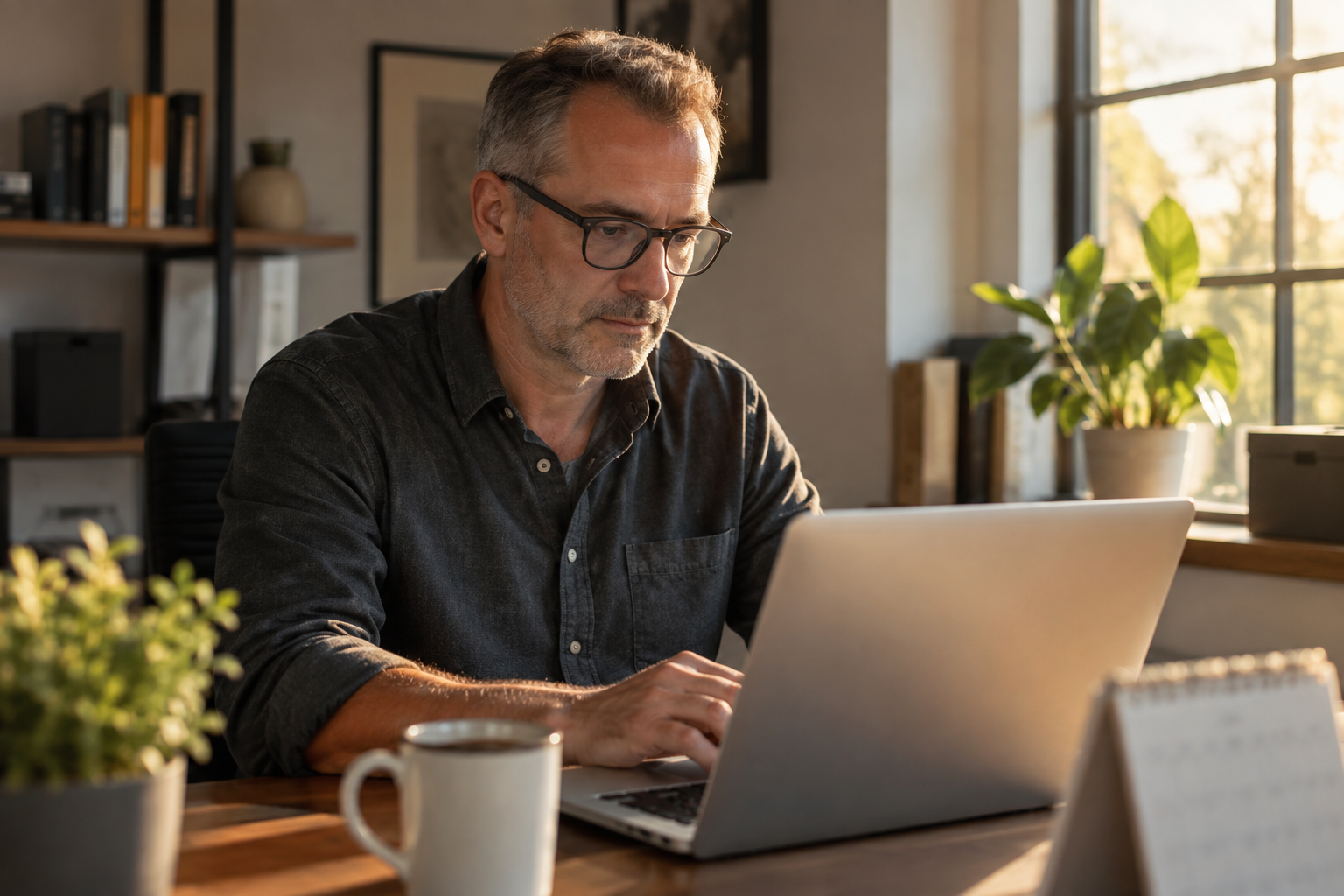 Small business owner at a laptop preparing for the IRS FIRE system shutdown